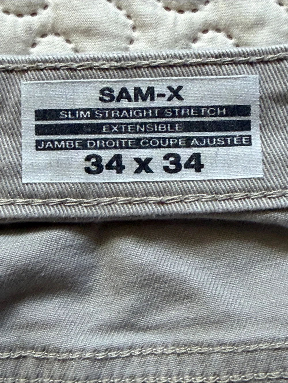 Buffalo David Bitton SAM-X Men’s Straight Fit Stretch Stone Gray Pants 34x34